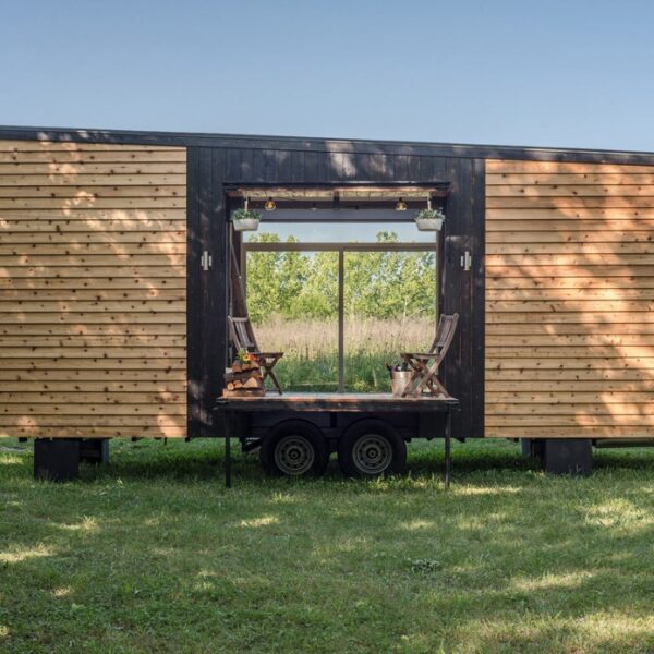 off-grid cabin with luxury features